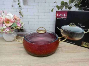 Каструля O.M.S. 24x10,5см 4,5л з кришкою (OMS 3141-24-4,5л-Red)