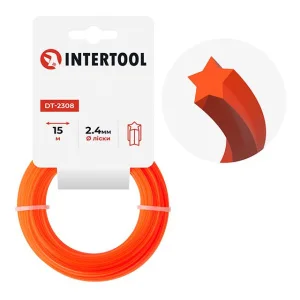 Леска для триммера Intertool звезда 2,4ммх15м (DT-2308)