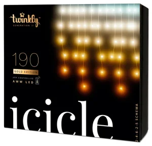 Гірлянда Twinkly Smart LED Icicle AWW 190, Gen II, IP44 5м (TWI190GOP-TEU)