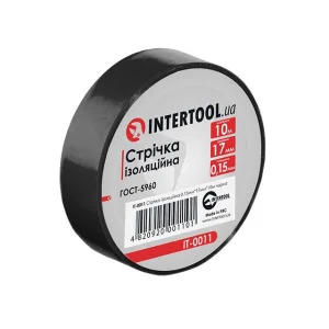 Стрічка ізоляційна Intertool чорна 17ммх10м (IT-0011)