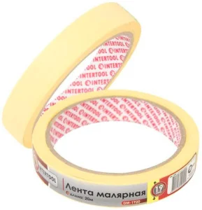 Стрічка малярська Intertool жовта 19ммх20м (DM-1920)