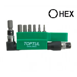 Набір біт TOPTUL 1/4" HEX 2-8мм 8шт (GAAL0803)