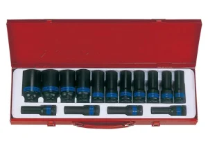 Набір головок ударних King Tony 1/2" 10-32мм шестигранних 15 предметів (4415MP03)