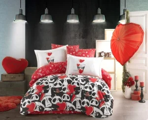 Комплект постільної білизни HOBBY Poplin Amore 200x220см євро (48970_2,0)