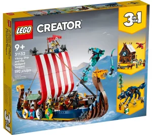 Фото конструктор lego creator корабль викингов и мидгардский змей 1192 детали (31132)