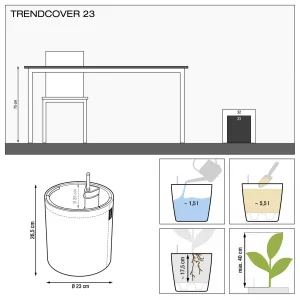 Вазон Lechuza Trendcover 23 фетровий темний 23x26,5см 5,5л (14182)