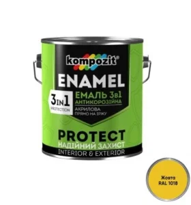 Емаль антикорозійна Kompozit PROTECT 3в1 жовта 20кг