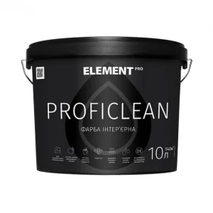 Фарба інтер'єрна особливо вологостійка ELEMENT PRO PROFICLEAN 10 л матова біла