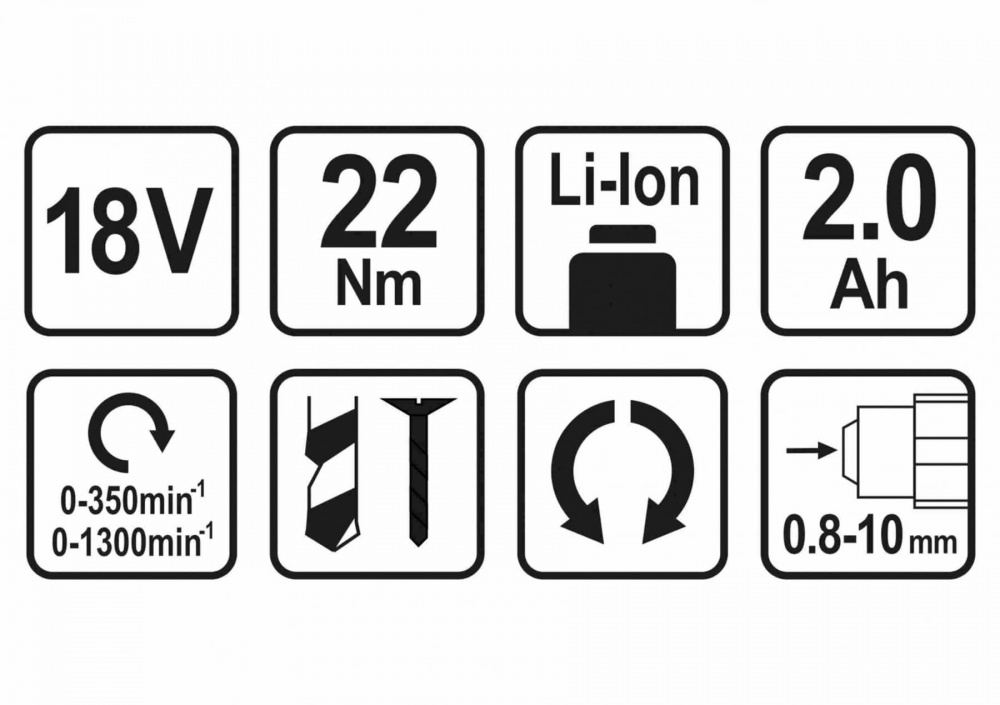 Шуруповерт-дриль акумуляторний STHOR 2 x Li-Ion 18В (78969)