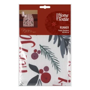 Фото раннер ardesto happy holidays белый остролист 40х140см (art01hw)