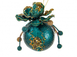 Фото елочное украшение lefard шар с магнолией 9,5см (66-174)