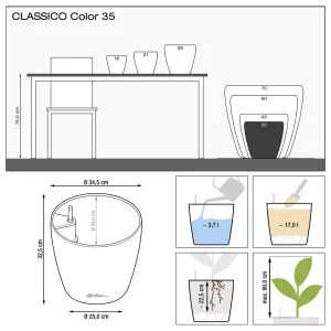 Вазон Lechuza Classico Color 35 мускатний 35x35x33см 17л (13223)