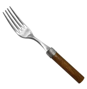 Вилка десертна Mazhura Wood walnut 18/10 17см 2,5мм (mz462217)