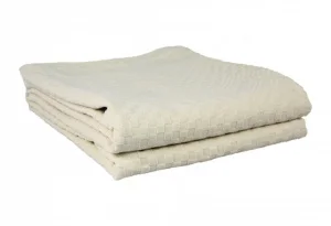 Покривало-піке махрове Maisonette Chevron бежеве 200х220см 330г/м2 (123286)