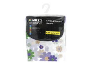 Шторка - фіранка для ванної MILLZ MRS-P-065 принт квіти 180х180см