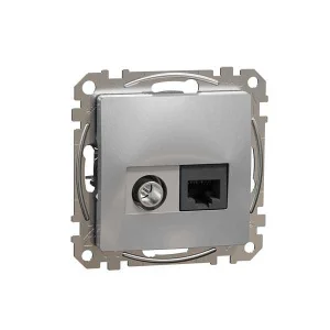 Розетка комп'ютерна і TV Schneider Sedna Design SDD113469T алюміній