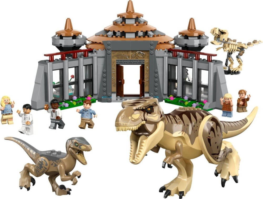 Конструктор Lego Jurassic Park Центр відвідувачів: Атака тиранозавра й раптора 693 деталі (76961)