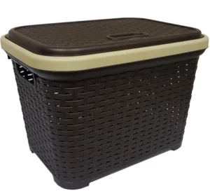 Кошик для білизни Irak Plastik коричневий 38,5x29x28см 20л (5626)