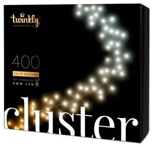 Фото гирлянда twinkly smart led cluster aww 400, gen ii, ip44 6м (twc400gop-beu)