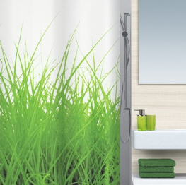 Фото шторка для ванной spirella grass polyester зеленая 180x200см (10.16404)