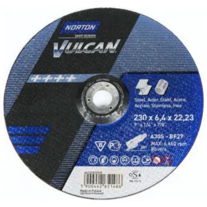Диск шліфувальний по металу Norton Clipper Vulcan 230x22,2мм t= 6,4 мм (70V705)