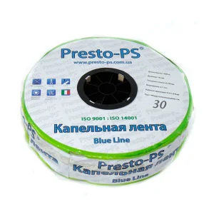 Крапельна стрічка Presto-PS щілинна Blue Line отвори через 30 см, витрата води 2,7 л/год, довжина 500 м (BL-30-500)
