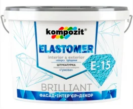 Штукатурка декоративная Kompozit ELASTOMER 15 камешковая эластомерная 1,5мм 25кг