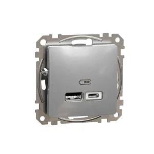 Розетка USB Schneider Sedna Design SDD113402 алюміній