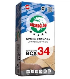 Клей для керамогранита Anserglob BCX 34 25кг