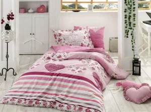 Комплект постільної білизни HOBBY Poplin Bella бузковий 160x220см півтораспальний (09377_1,5)