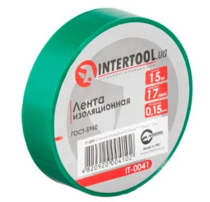 Стрічка ізоляційна Intertool зелена 17ммх15м (IT-0041)