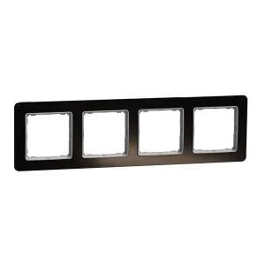 Рамка на чотири поста Schneider Sedna Elements SDD361804 чорне скло