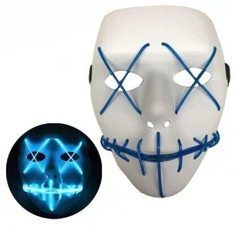 Фото неоновая маска для вечеринок uft led mask 1 blue с подсветкой (uftmask1blue)