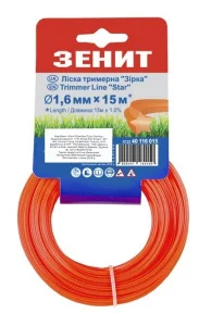 Леска для триммера Зенит Звезда 1,6мм/15м (40116015)