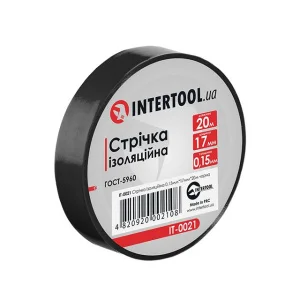 Стрічка ізоляційна Intertool чорна 17ммх20м (IT-0021)
