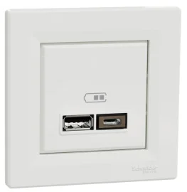 Розетка USB Schneider Asfora EPH2700321 белая