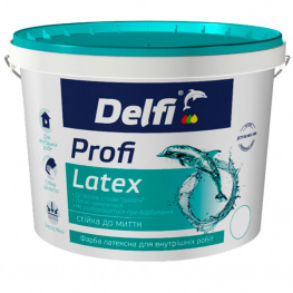 Краска латексная акриловая Delfi Profi Latex для внутренних работ белая 7кг