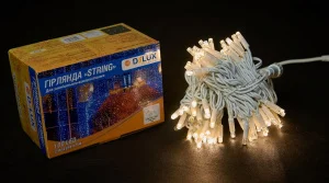 Гірлянда зовнішня Delux String 100LED 10м (2x5м) 20 flash IP44 теплий білий (90020904)