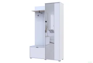Передпокій Doros Дора білий з дзеркалом 113,5х40х192см (44900239)