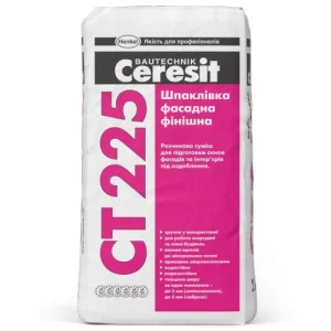 Шпаклівка фасадна Ceresit CT 225 біла 25кг