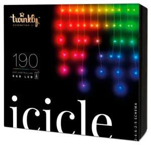 Гірлянда Twinkly Smart LED Icicle RGB 190, Gen II, IP44 5м (TWI190STP-TEU)