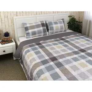 Фото покрывало декоративное руно клеточка 212x240см (329.53у_клітинка)