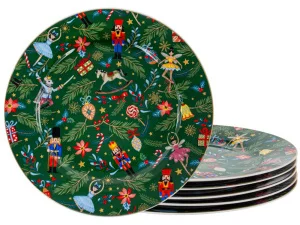 Набір тарілок Lefard Green Christmas 6 предметів 27см (922-070)