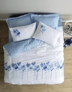 Комплект постільної білизни Cotton Box з вишивкою Onella Mavi 200x220см (CB_010077843)