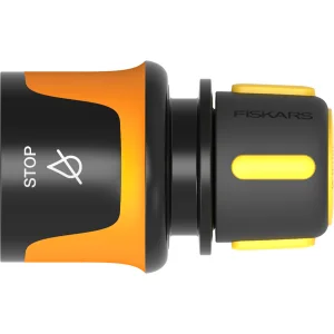 Конектор для шланга з аквастопом Fiskars 9мм 3/8" (1027078)