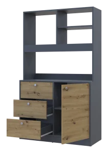 Фото мини-кухня doros лея графит/дуб эвок 100х43х171см (81359336)