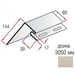 Планка околооконная Альта-Профиль BlockHouse SLIM бежевый 3,05м