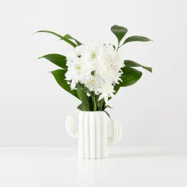 Фото ваза декоративная mvm dh-flowers-02 65х70х110мм белая (dh-flowers-02 white)