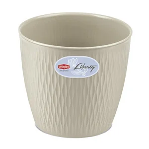 Фото горшок stefanplast liberty круглый светлый беж 20x19см 4,6л (87206)