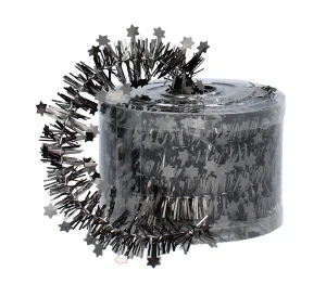 Фото мишура декоративная chomik со звездами графитовая 7м (5900779853348_2)